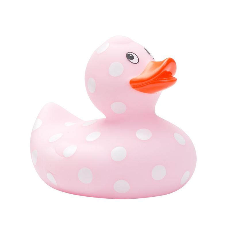 Elegant Baby Pink Polka Dot Bath Ducks