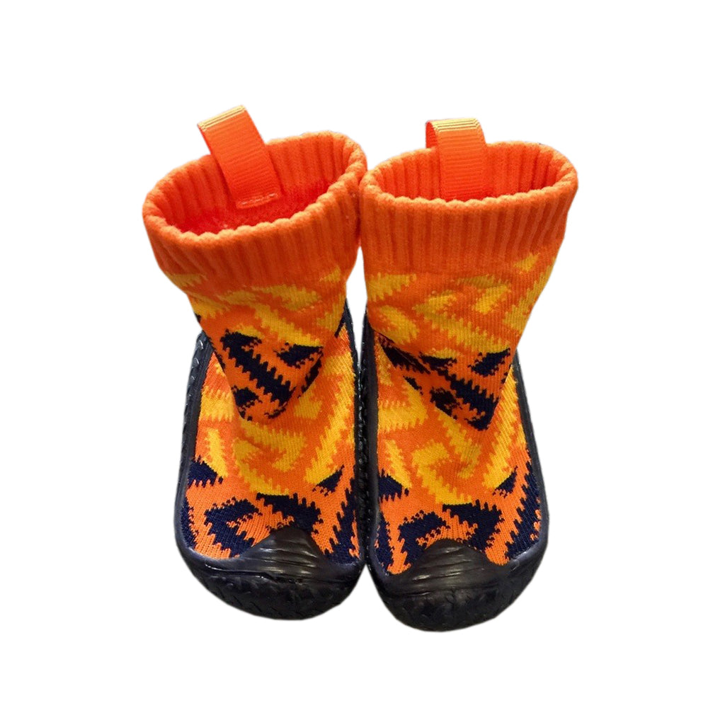 Kids on the Go Skid Proof Shoes - Orange Jaquard (6770)