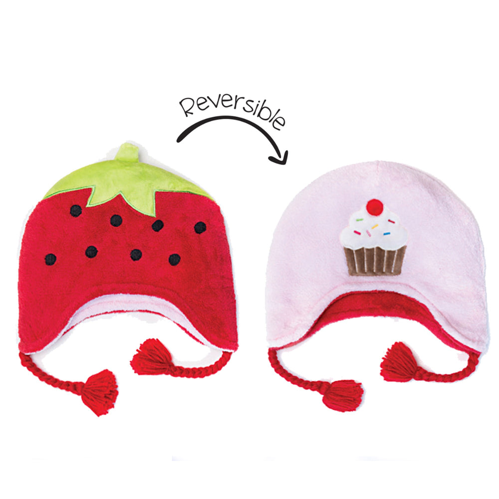 Flapjack Reversible Winter Hats Strawberry/Cupcake Small LUV0210S