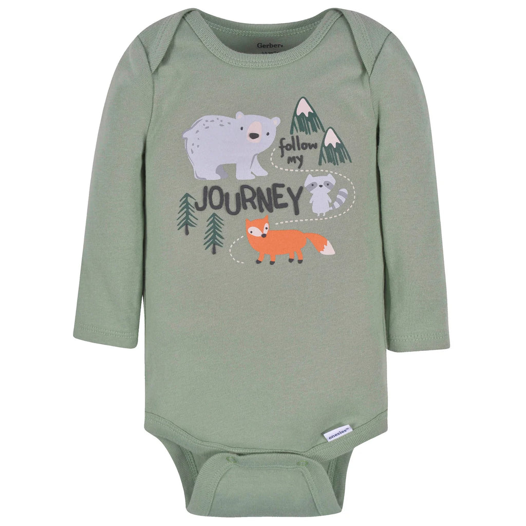 Gerber Long sleeve Onesies Bodysuit 3 Pack - Journey