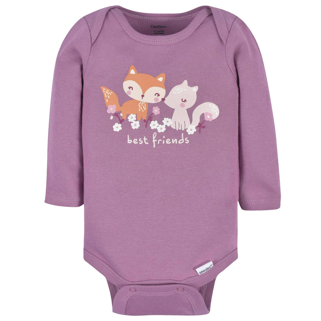 Gerber Long sleeve Onesies Bodysuit 3 Pack - Best Friends