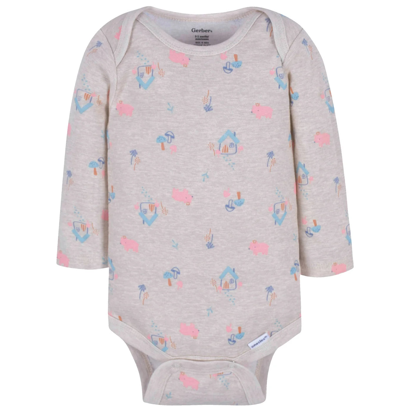 Gerber Long sleeve Onesies Bodysuit Pack Fairy – - Main Image