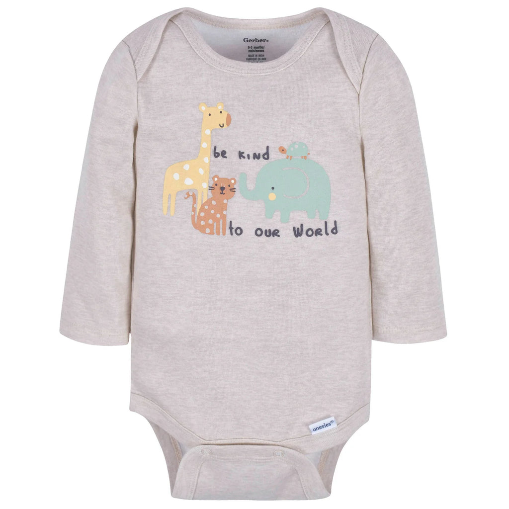 Gerber Long sleeve Onesies Bodysuit 3 Pack - Kind World