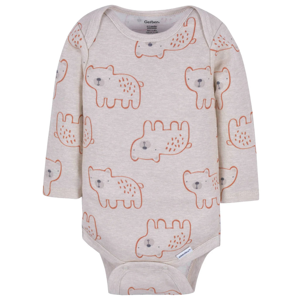 Gerber Long sleeve Onesies Bodysuit 3 Pack - Neutral Bears