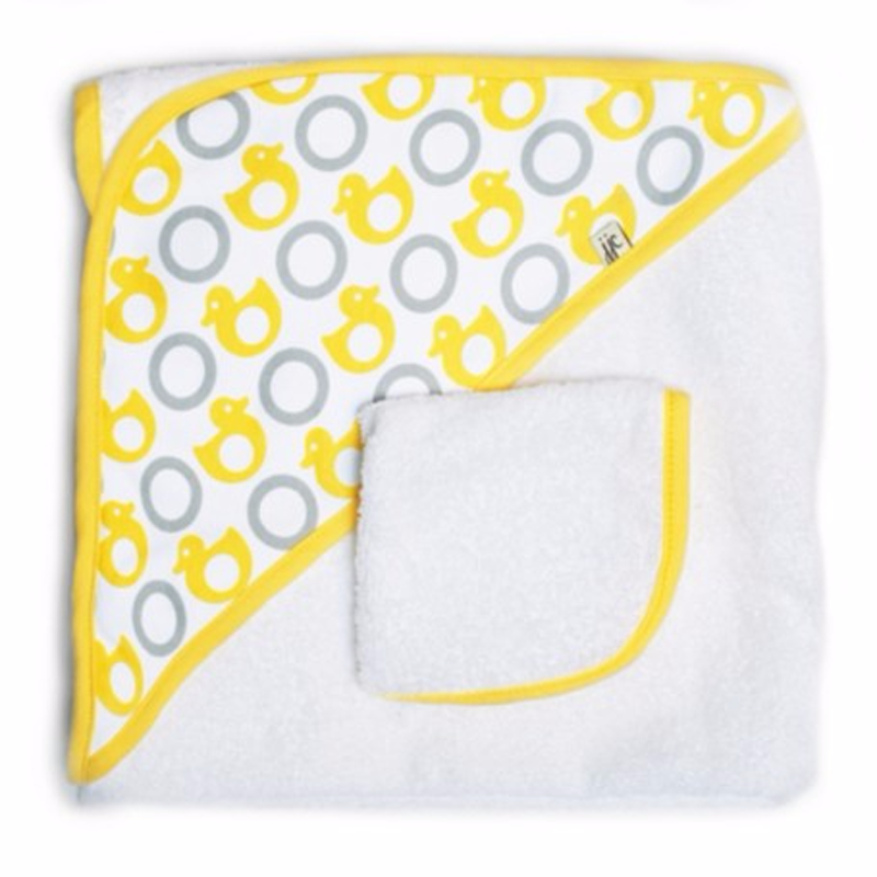JJ Cole Hooded Towel Set - Yellow Ducks - CanaBee Baby