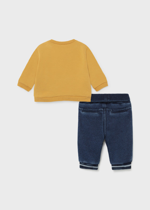 Mayoral Knit Jeans and Top Set - Mustard (2525-15)