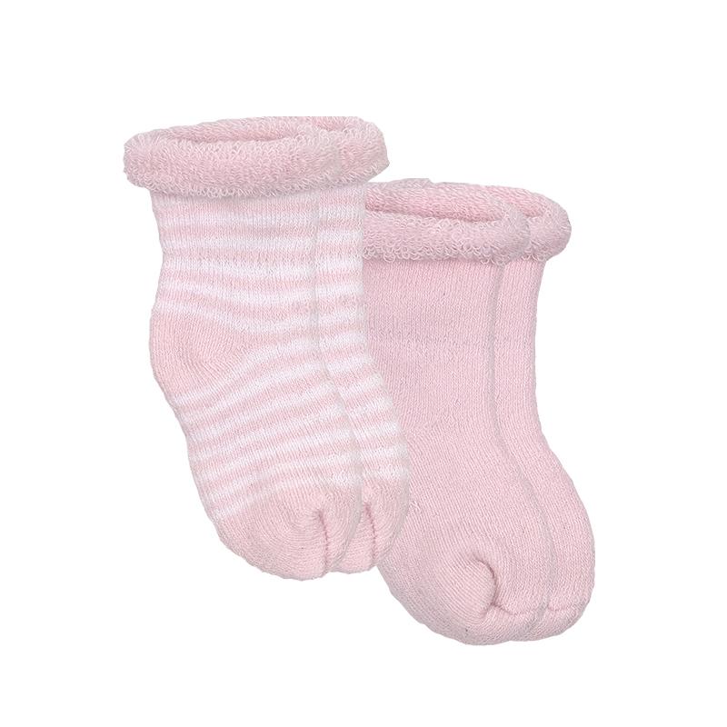 Kushies Baby Socks - Pink Stripe Solid 0-3m
