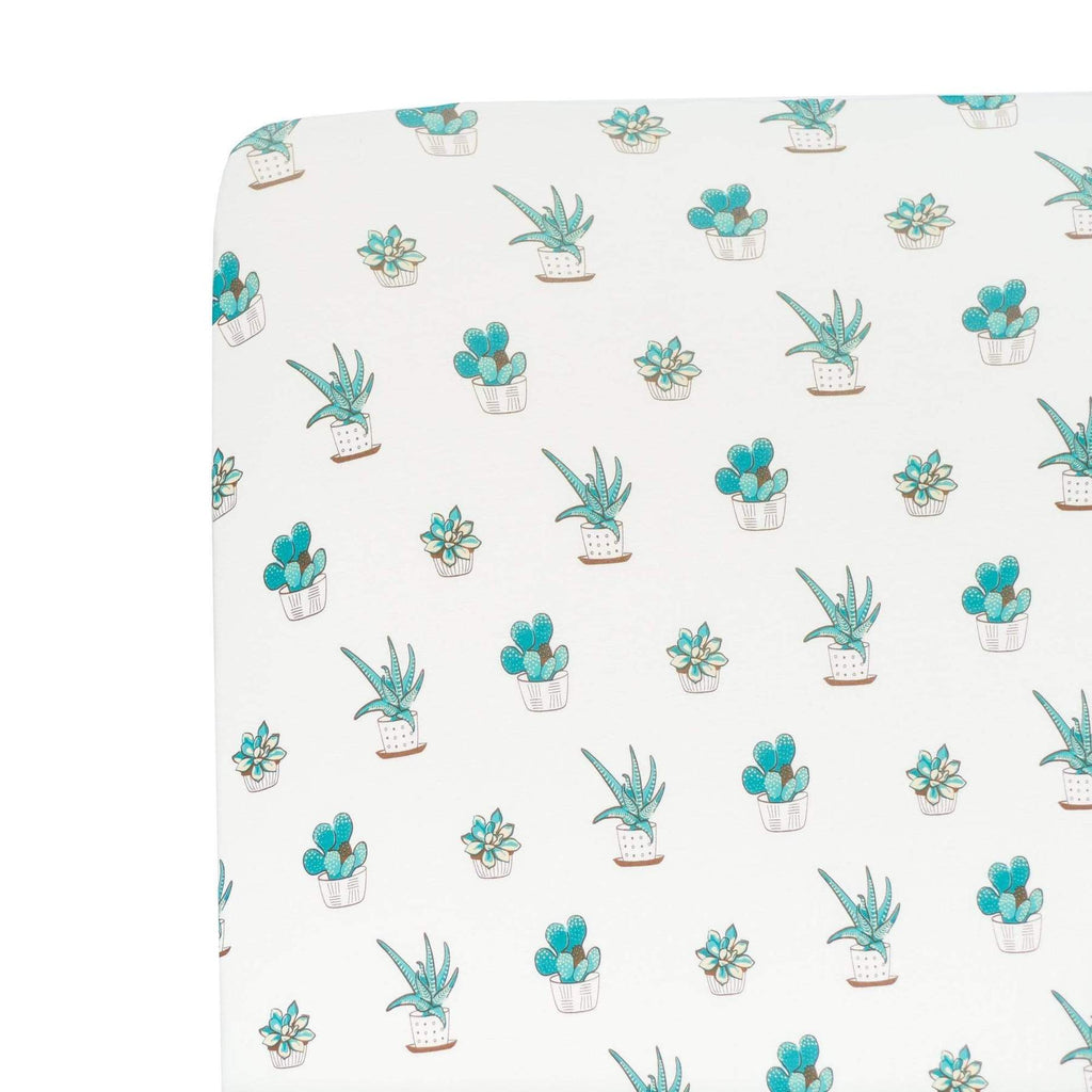 Kyte Baby Printed Crib Sheet - Succulent