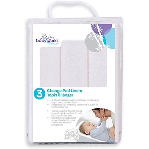 Babyworks Bamboo Change Pad Liners 3pk