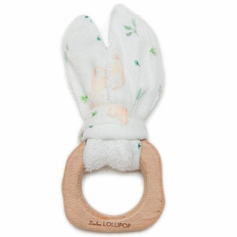 Loulou Lollipop Bunny Ear Teething Ring - Bunny Meadow