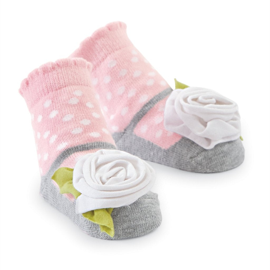 Mudpie Sock White Flower 0-12m 1542212