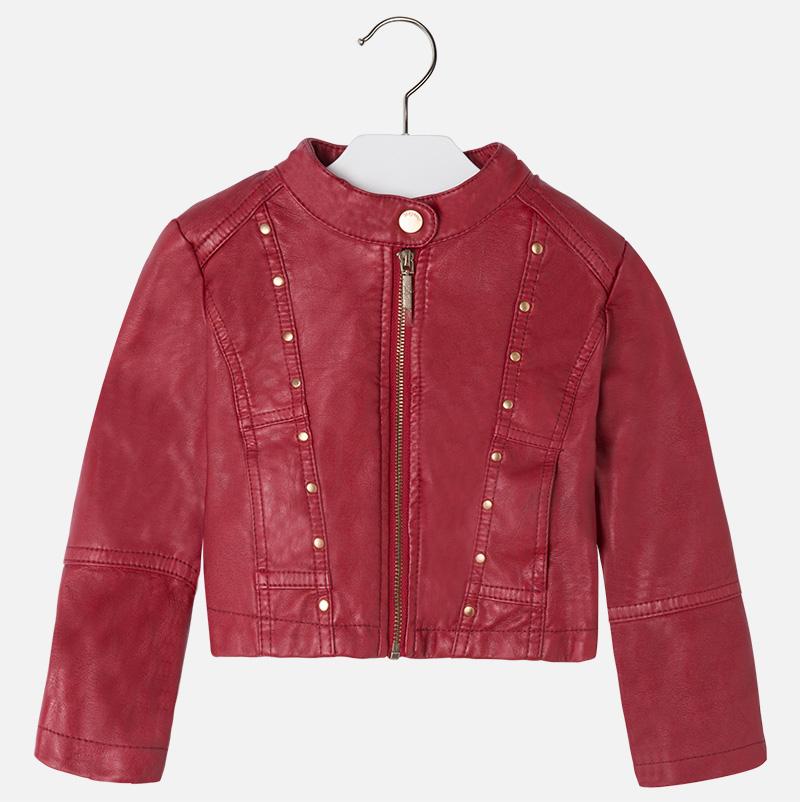 Mayoral Girl Studded Synth Leather Jacket - Red - CanaBee Baby