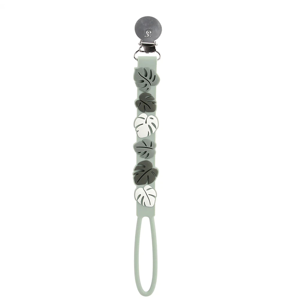 Loulou Silicone Pacifier Clip Monstera