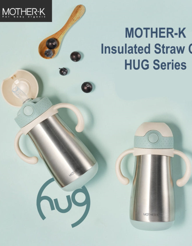 Mother-K Hug Tumbler Stainless Straw Cup 350ml - Mint