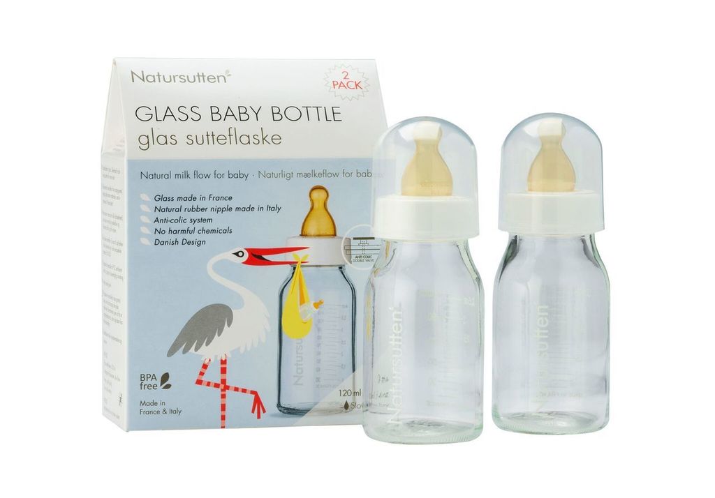 Natursutten Glass Baby Bottle 120ml 2pk