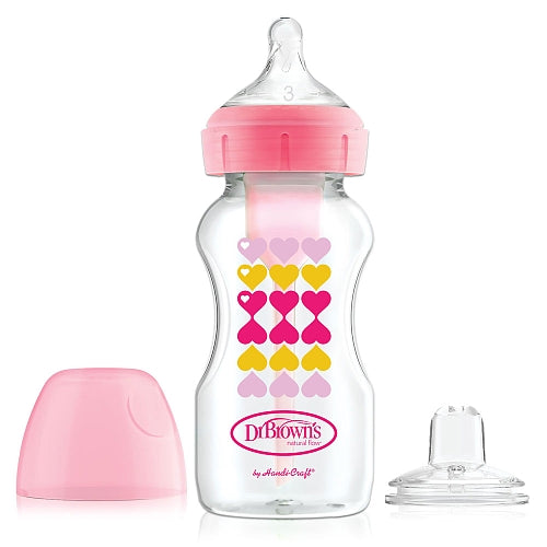 Dr Brown's Options+ Wideneck Deco Bottle Pink 9oz/270ml