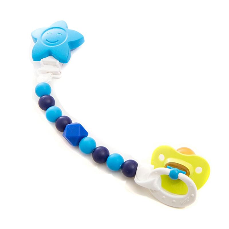 Petite Creations Silicone Pacifier Holder - Blue Star - CanaBee Baby