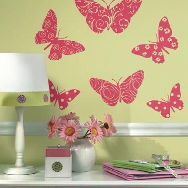 Roommates Flocked Butterfly Wall Appliques