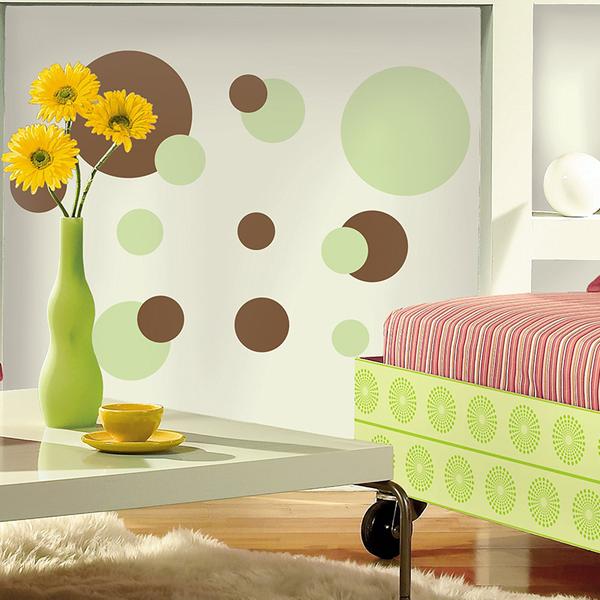 Roommates Just Dots Green&brown Wall Decals