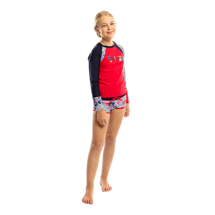 Nano Two Pieces Swimsuit Rashguard Red