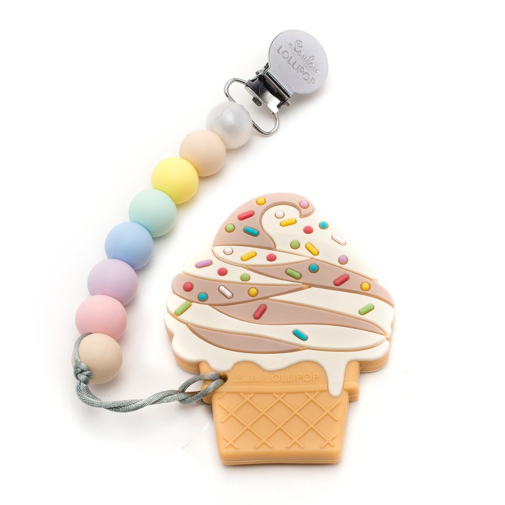 Loulou Lollipop Silicone Teether Set - Chocolate Ice Cream