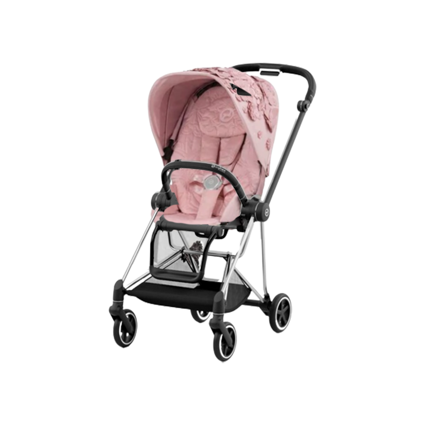 Cybex Mios3 - Chrome Black Frame with Simply Flowers Pink Seat