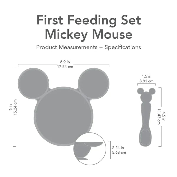 [style_014292650119103] Bumkins Silicone First Feeding Set w/Lid & Spoon - Mickey Mouse BK3030