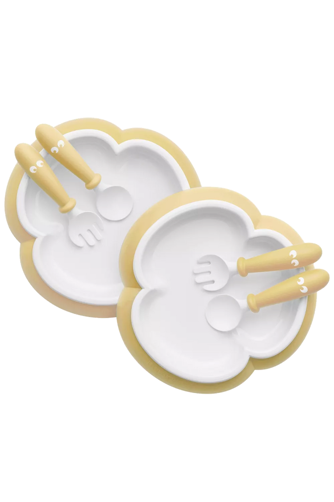 Babybjorn Baby Plate, Spoon & Fork - Powder Yellow 2 Sets