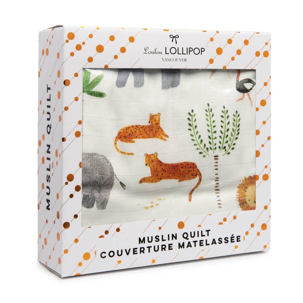 Loulou Lollipop Muslin Quilt - Safari Jungle