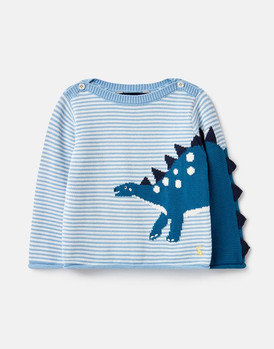 Joules Barney Knitted Dinosaur Jumper - Dino Stripe (214954)
