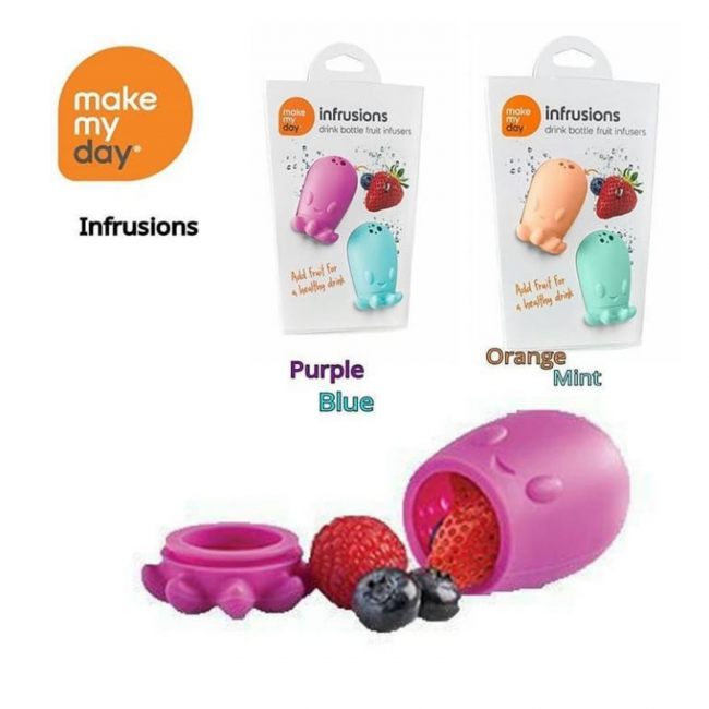 Make My Day Infrusions Drink Bottle Fruit Infusers - Green/Blue