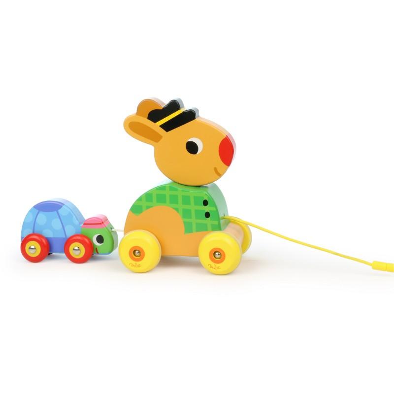 vilac pull along hare and the tortoise musical toys - CanaBee Baby