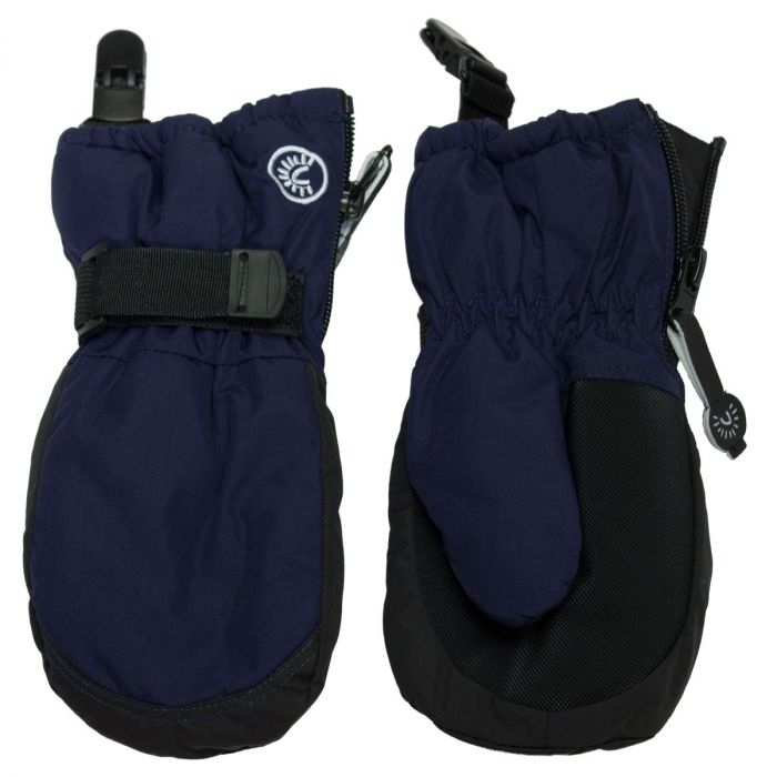 Calikids Mitten with Clips - Navy
