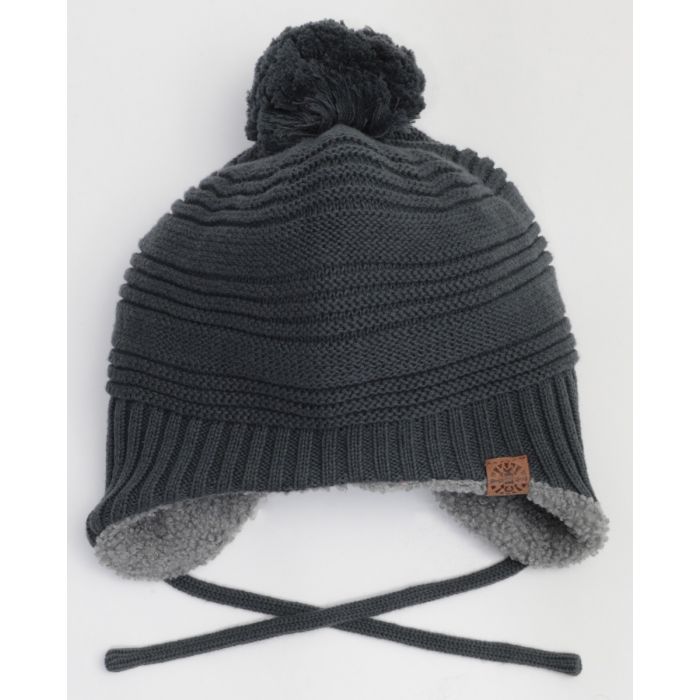 Calikids Cotton Knit Winter Hat - Graphite