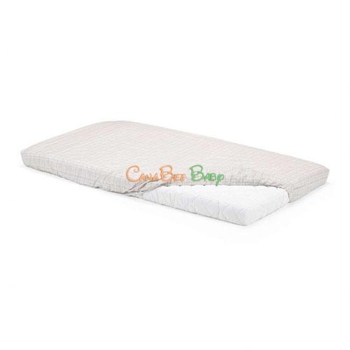 Stokke Home Bed Fitted Sheet 2pc - White/Beige Checks - CanaBee Baby