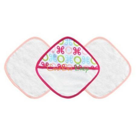 JJ Cole Washcloth Set - Pink Butterfly - CanaBee Baby