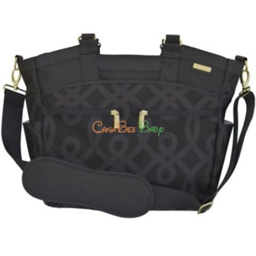 JJ Cole Camber Diaper Bag in Black/Gold - CanaBee Baby