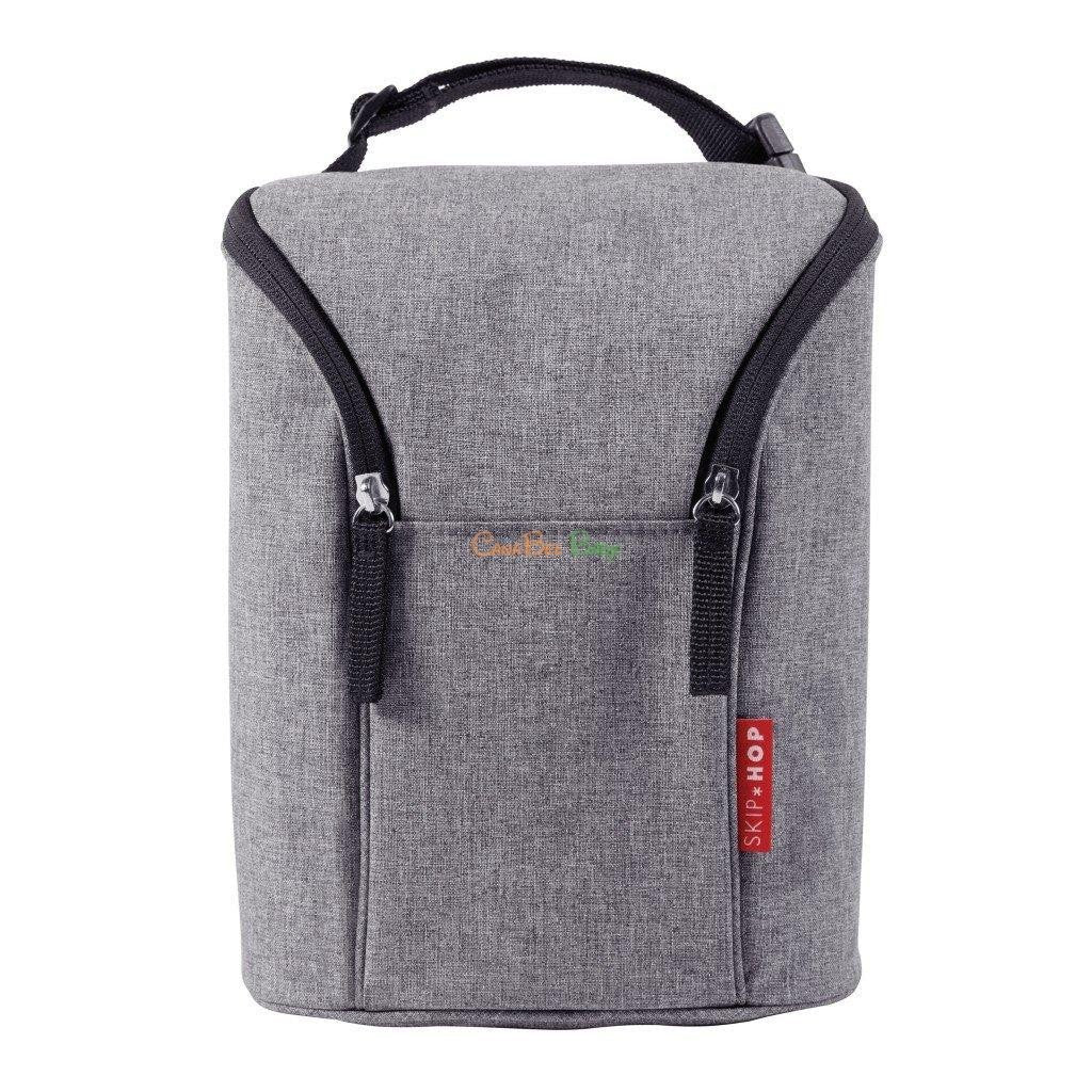 Skip Hop Grab & Go Double Bottle Bag - Heather Grey - CanaBee Baby