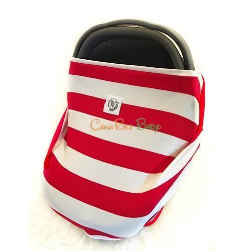 The Over Company Multi Use Baby Cover - Maple Leaf Stripe - CanaBee Baby