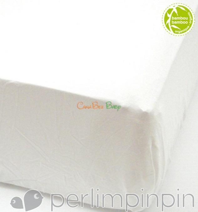 Perlim Pin Pin Bamboo Fitted Sheet in Ivory - CanaBee Baby
