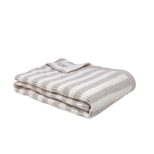 Living Textiles Blanket Grey Stripe Chenille